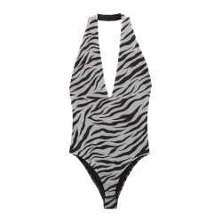 Pull&Bear Bodi majica  svetlo siva / črna