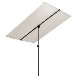 Vrtni suncobran s aluminijskim stupom 180x110 cm pijesak bijeli