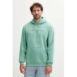 Tommy Jeans pulover s kapuco moški z bombažem