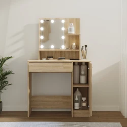 Toaletni stolić LED boja hrasta sonome 86,5 x 35 x 136 cm