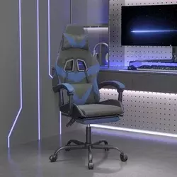 Okretna igraća stolica s osloncem crno-plava od umjetne kože