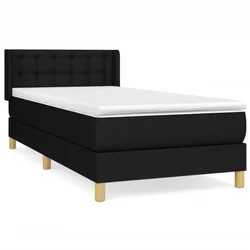 Vidaxl Box spring postelja z vzmetnico črna 100x200 cm blago