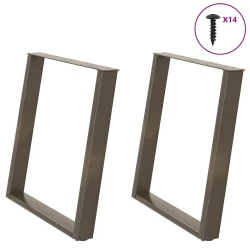 Noge za blagovaonski stol U-oblik 2 kom Prirodni čelik 80 x (72-73) cm Čelik