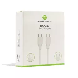 Kabel Teracell Plus PD Type-C na Type-C beli 2m