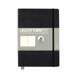 LEUCHTTURM1917 Srednja bilježnica LEUCHTTURM1917 Medium Softcover Notebook - A5, meki uvez, bez linija, 123 stranice - Black