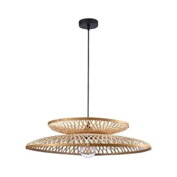 Luster na sajli BALI 1xE27/20W/230V prečnik 60 cm bambus