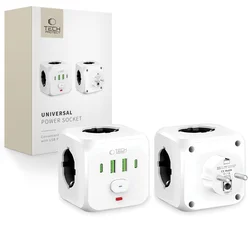 TECH-PROTECT PCL3X4 POWER SOCKET 2 USB & 2 TYPE-C & 3 SOCKET WHITE