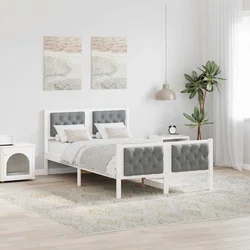 Krevetna konstrukcija s uzglavljem Svijetlo siva 120 x 200 cm