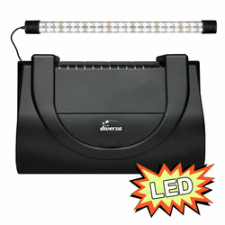 Akvarijski pokrov (50x25 cm) z osvetlitvijo LED EXPERT 10W - ČRN, raven