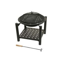 Prenosni taborni ogenj na drva z rešetko 48 cm