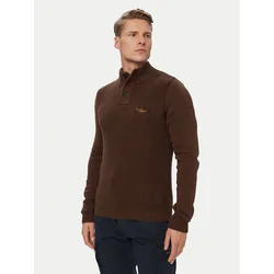 Aeronautica Militare Pulover 262MA1572UL00409 Rjava Regular Fit