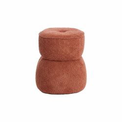 Oranžen tabure iz tkanine bouclé Leyla – Light & Living