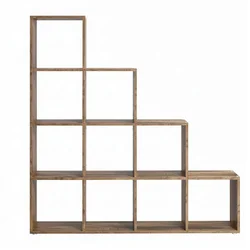Songmics Knjižna omara 10 predelkov 29x1295x1295 cm rjava