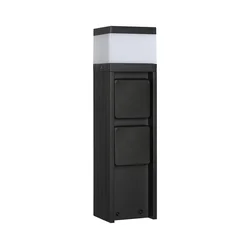 Spoljašnja lampa sa 2 utičnicama VESPER 1xG9/5W/230V IP54 30 cm crna