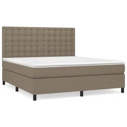 Vidaxl Box spring postelja z vzmetnico taupe 160x200 cm blago