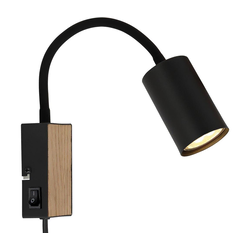 Globo 57911WBW - Fleksibilna lampica ROBBY 1xGU10/35W/230V crna/braon
