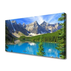 tulup.si Slika na platnu Lake forest mountain landscape 100x50 cm