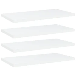 Police za knjige 4 kom bijele 40x20x1,5 cm konstruirano drvo