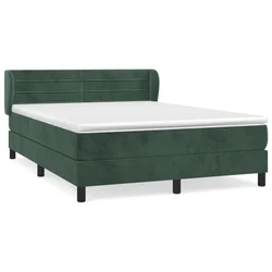 Vidaxl Box spring postelja z vzmetnico temno zelen 140x190 cm žamet
