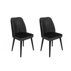 Hanah Home Set 2 trpezarijske stolice Crna