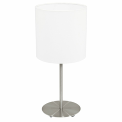 Eglo Pasteri stona lampa/1, e27, nikl/mat, bela