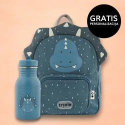 trixie otroški nahrbtnik small + steklenička 350 ml mr. triceratops