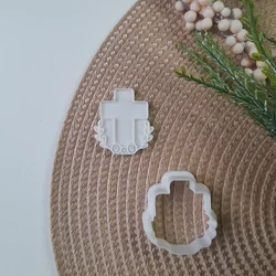 KREATIVNI SLATKIŠI Modla za kolače i ukrase Krst, 6 cm, Bela