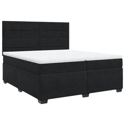 Vidaxl Box spring postelja z vzmetnico črna 200x200 cm žamet