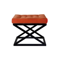 Atelier del Sofa Tabure 50x42x40cm, Crno-Narandžasto