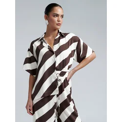BWLDR Bluza BARCELONA temno rjava/bela