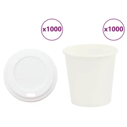 papirnate šalice za kavu s poklopcem 1000 kom 4 oz 100 ml