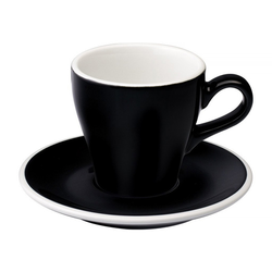 Loveramics Tulip - Cup and sauecr - Cappuccino 180 ml - Black