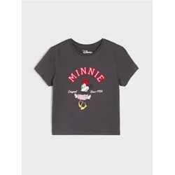 Sinsay - Pamučna majica sa printom Minnie Mouse - tamno siva