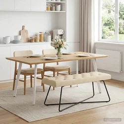 Klop s gumbnim oblazinjenjem Krem 110 x 40 x 46 cm Blago