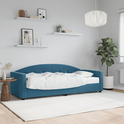 Dnevni krevet s madracem plavi 80 x 200 cm baršunasti