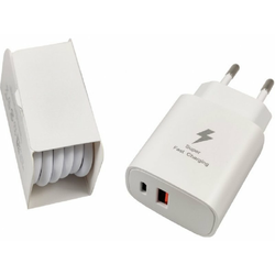 GEMBIRD brzi punjac USB+Type C kon.+ kabl USB-C, 25W DC 5V/3A ili 9V/2,77A