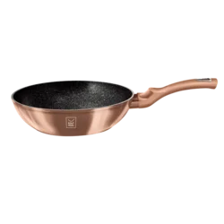 KaufMAX wok tiganj 28 cm Rose Gold Metallic Collection, granitni premaz, indukcija