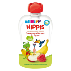 HIPP Voćni pire za bebe jabuka, banana i jagoda 4M+ 100g