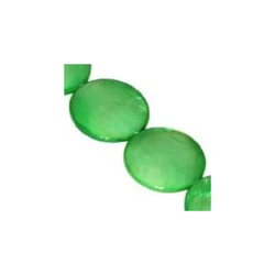 Sedefna perla disk 20 mm zelena niska