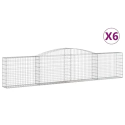 Lučne gabionske košare 6 kom 400x30x80/100 cm pocinčano željezo