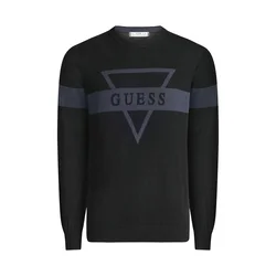 GUESS Pulover MARK safir/črna