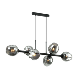 ITALUX PND-30843-6 BK+SG - Luster na sajli BORGO 6xE27/40W/230V crna