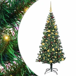 Umjetno predsvijetljeno božićno drvce Zelena 180 cm PVC i metal