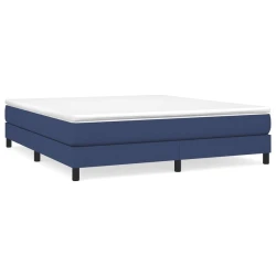 Vidaxl Box spring postelja z vzmetnico modra 180x200 cm blago