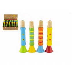 Teddies Lesena piščalka barvna 12 cm 4 barve 18m+