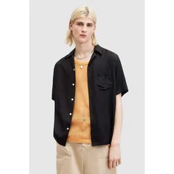 Srajca AllSaints SUNSMIRK SS moška, črna barva, M043SA
