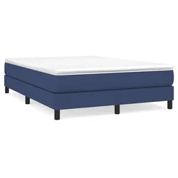 Vidaxl Posteljni okvir z vzmetmi moder 140x190 cm blago