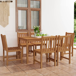 Vrtni blagovaonski set od 7 dijelova 140 x 80 cm masivno tikovino drvo