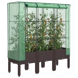 Povišena gredica s pokrovom za staklenik 120 x 40 x 140 cm