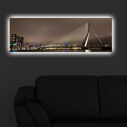 Wallity Slika na platnu sa LED osvetljenjem 30x90cm